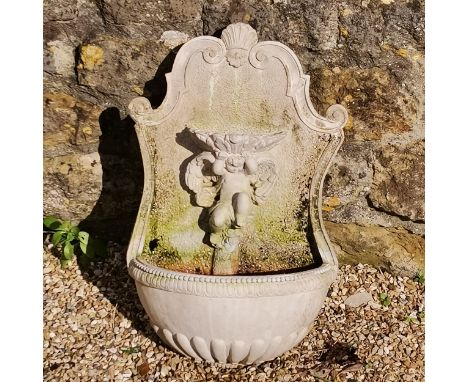 Cherub decorated wall planter - approx 62cm high