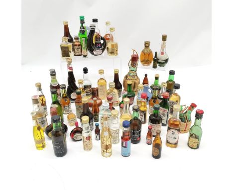 Collection of miniatures  inc Hennessy cognac, Scotch whisky, rum etc
