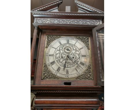 FINE GEORGE III MAHOGANY LONGCASE CLOCK
by Richard Marsh, Ipswich, the unsigned eight day two train movement with anchor esca