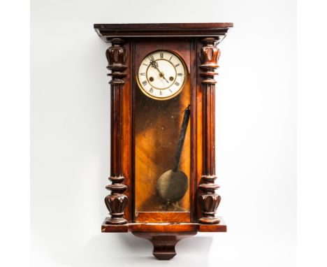 LATE VICTORIAN VIENNA STYLE WALL CLOCK
by HAC, two train twin weight driven movement, the 5.5 inch enamel dial with HAC trade