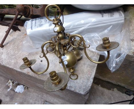 Solid brass five branch light fitting 