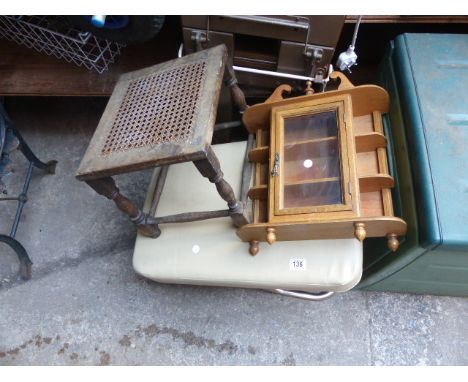 Retro leather stool, further stool and display case etc
