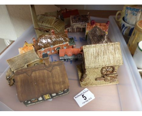 Tray of ceramic cottages