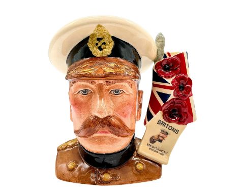 Khaki uniform with black collar, white and brown cap.Lord Horatio Kitchener was renowned for his war efforts. This model was 