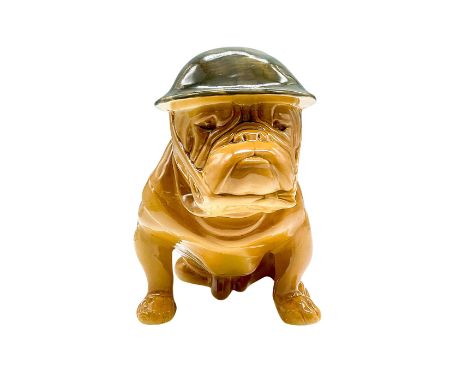 Large size, modeled as a bulldog wearing a helmet and haversack. This piece was based on a character by Captain (Charles) Bru
