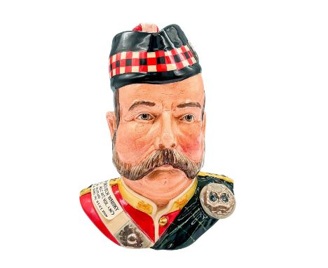 A 25 years old, unopened bottle of William Grant &amp; Sons Ltd. scotch whisky in a character jug of William Grant. Celebrati