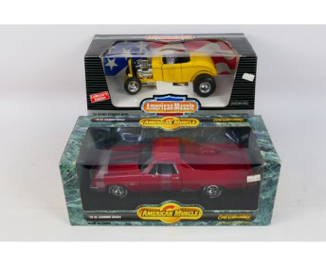 Ertl - Two boxed diecast 1:18 scale model cars from Ertl's 'American Muscle' series, consisting of #7266 '70 El Camino SS454;