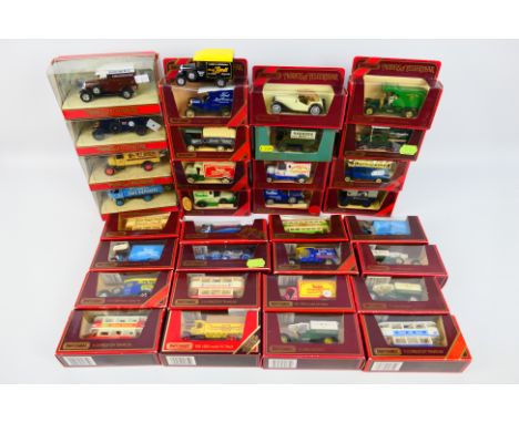 Matchbox  Models of Yesteryear - 31 Matchbox Models of Yesteryear mainly in red window boxes, including some Code 3 models (a