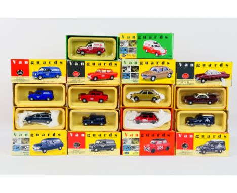Vanguards - Nine boxed diecast vehicles from Vanguards. Lot includes VA34002 Ford CApri 109E; VA45000 Austin Allegro; VA25007