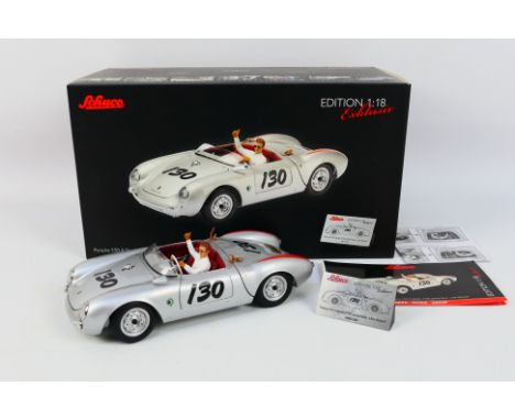 Schuco - A boxed 1:18 scale Schuco Limited Edition #450033200 James Dean's Porsche 550A Spyder #130 'Little Bastard'. The mod