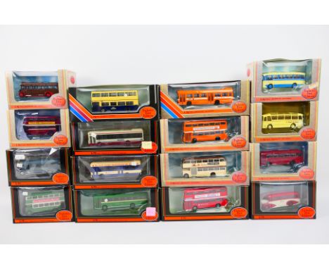 EFE - 16 boxed EFE 1:76 scale diecast model buses. Lot includes EFE #20701 AEC regal Windover Trent; #19803 Daimler CVG6 Dund