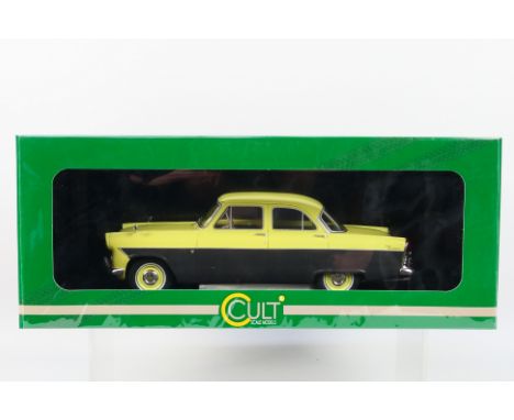 Cult Scale Models - A boxed 1:18 scale Cult Scale Models #CML085-2 1957 Ford Zodiac 206E Saloon. The resin model in two tone 