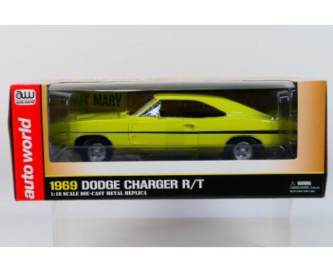 Auto World - A boxed 1:18 scale Auto World #AWSS101 'Silver Screen Machines' 1969 Dodge Charger R/T from 'Dirty Mary Crazy La