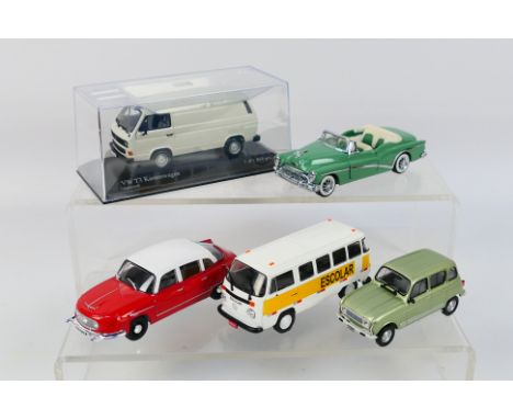 Minichamps - Franklin Mint - Other - 5 x models in 1:43 scale, a boxed VW T3 van in Alpine White one of only 1968 made, a VW 