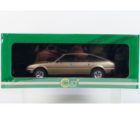 Cult Scale Models - A boxed 1:18 scale Cult Scale Models #CML006-1 Rover 3500 Sd1 Series 1. The resin model in Midas Gold app