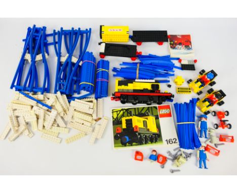 Lego - An unboxed and part assembled lego set 162 Locomotive from 1977(instructions included) and an assortment of unboxed vi