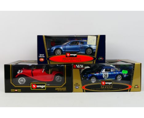 Bburago - Three boxed diecast 1:18 scale model cars from Bburago. Lot consists of Bburago  'Special Collection' #3071 Maserat