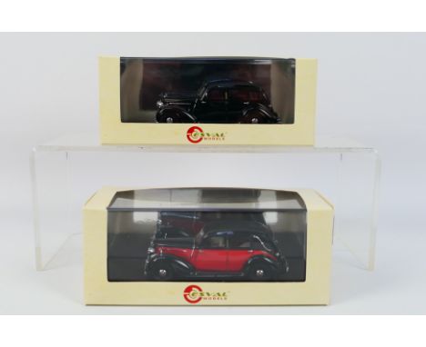 Esval Models - 2 x limited edition Humber models in 1:43 scale, a 1938 Super Snipe saloon in black number 196 of 250 # EMEU43