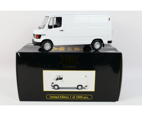 KK Scale - A limited edition Mercedes Benz 208D van in 1:18 scale # KKDC180301. The van appears in Near Mint condition with a