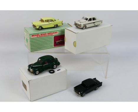 Lansdowne Models - Coronet Classics - Model Road Replicas - 4 x white metal Vauxhall models, Victor F type, Velox L type and 
