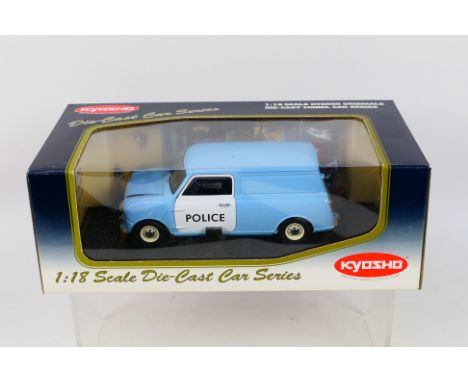 Kyosho - A boxed diecast 1:18 scale Kyosho #08193B Mini Police Van. The model appears to be in Mint condition in an Near Mint