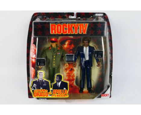 Jakks Pacific - Rocky - A Jakks Pacific two figure set in a blister pack consisting of Ivan Drago vs Apollo Creed Press Confe