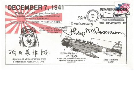 Phillip Rasmussen WW2 Pearl Harbour fighter pilots signed US FDC. army Air Corps second lieutenant assigned to the 46th Pursu