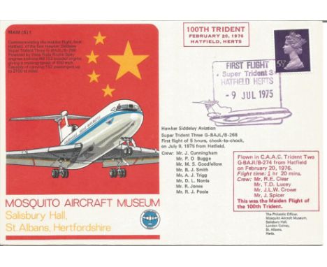 Mosquito Aircraft Museum MAM(S)1 official cover. Commemorates the maiden flight from Hatfield, of the first Hawker Siddeley S