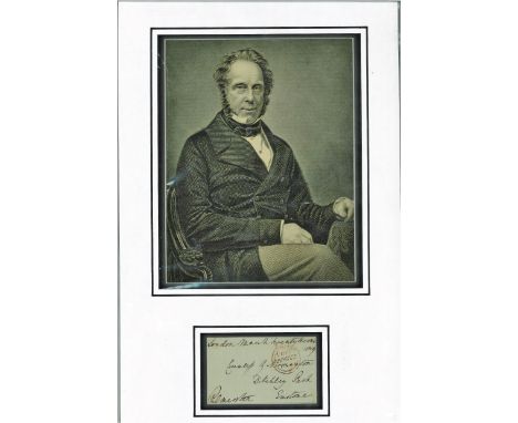 Henry John Temple Prime Minister signed autograph display UACC dealer 10 x 8 inches photo double 3D mounted in acid free moun