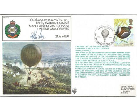 First Use by the British Army of Man-Carrying Balloons on Military Manoeuvres official signed cover RAF FF17. Signed by Major