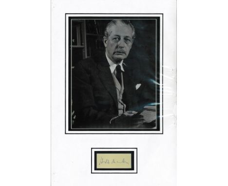 Maurice Harold Macmillan, 1st Earl of Stockton, signed autograph display UACC dealer 10 x 8 inches photo double 3D mounted in