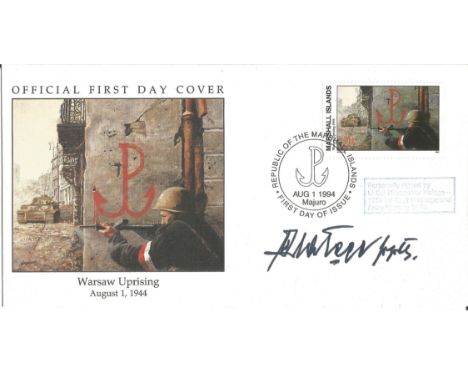 Lt Col Mieczyslaw Walega signed Warsaw Uprising official FDC August 1st, 1944. Lieutenant Colonel Mieczyslaw Walega 17th Inf 