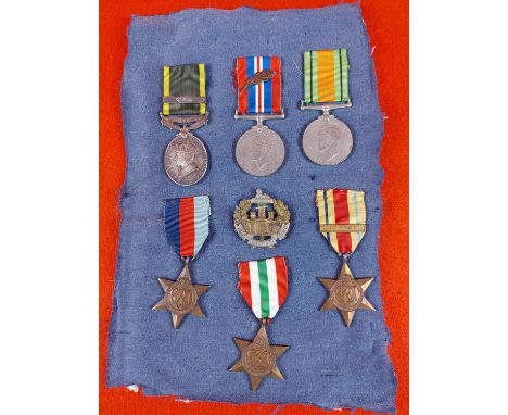 Collection of WW2 medals including KGVI Efficiency Medal with bar to 6010512 PTE.L.A Wiley Essex R, trio, Africa Star, The 19