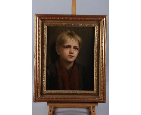 William Spittle: oil on canvas, portrait of a young ragamuffin, 15 1/2" x 11 1/2", in gilt frame (cleaned and relined) 