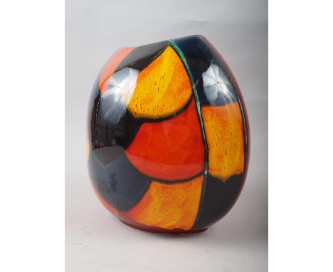 A Poole 1970s polychrome decorated oviform vase, 10" highCondition:No apparent damages 