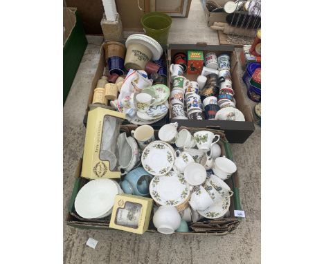 AN ASSORTMENT OF CERAMICS TO IBNCLUDE MUGS AND A DUCHESS TEA SERVICE