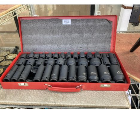A DONGTE 35 PIECE IMPACT AIR WRENCH SET (MISSING 16MM)