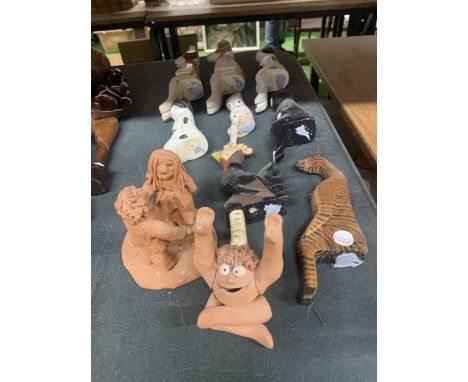 A QUANTITY OF CATS AND DOG SHELF FIGURES, ETC