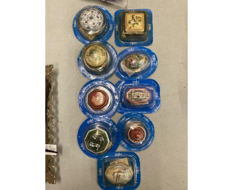 NINE DELPRADO COLLECTABLE CHINA TRINKET BOXES