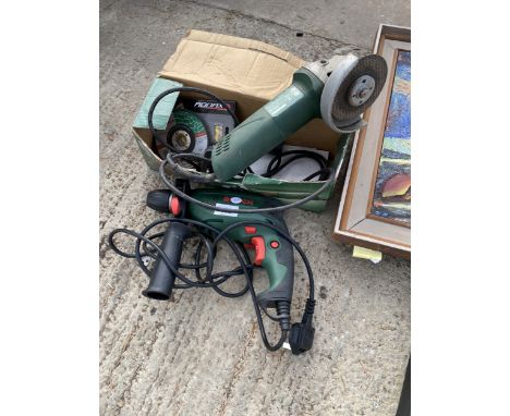 TWO BOSCH ITEMS TO INCLUDE A DRILL AND AN ANGLE GRINDER