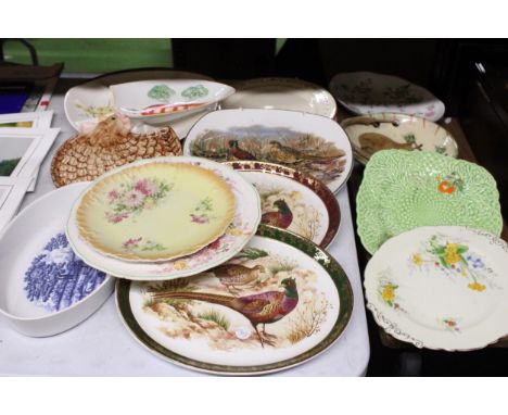 A QUANTITY OF CERAMIC PLATES AND BOWLS TO INCLUDE PHEASANT DESIGN, ETC