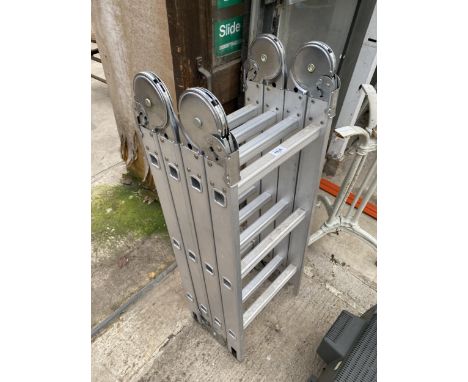 AN ALUMINIUM MULTIFUNCTIONAL FOLDING LADDER