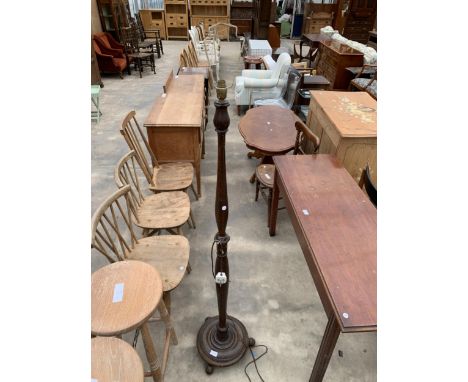 A TURNED COLUMN STANDARD LAMP