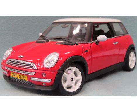 Unboxed Burago scale model of a Mini Cooper reasonable used condition