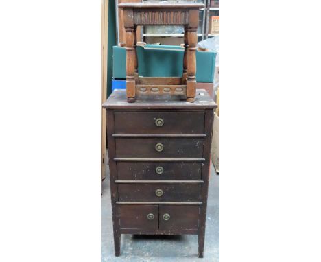 Vintage drawer music chest, plys small oak joynt stool both used with wear due to age