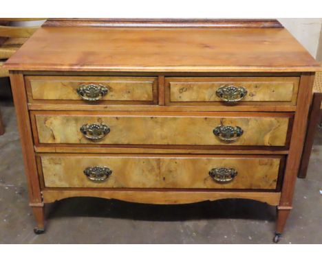 Vintage two over two bedroom chest. App. 80cm H x 106cm W x 50cm D Reasonable used condition, scuffs and scratches
