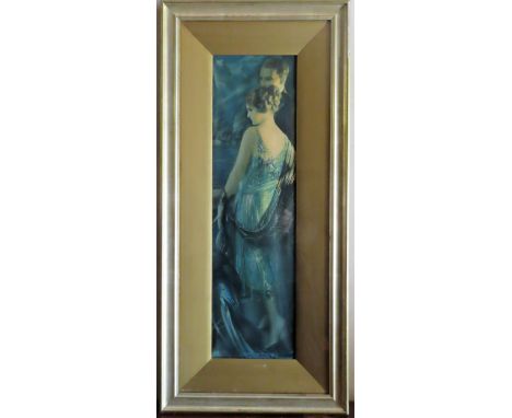 Polychrome print within gilt and glazed frame - Honeymooning in the Alps. App. 63 x 17cm Appears in reasonable used condition