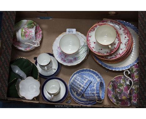 A quantity of vintage Tea and Coffee ware including Shelley, Royal Albert, blue and white, etc.