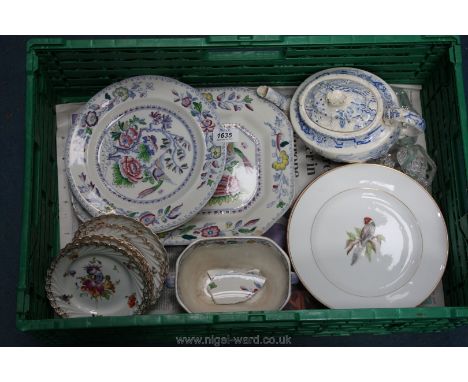 A quantity of china including old Mason's, Wedgwood teapot, etc.