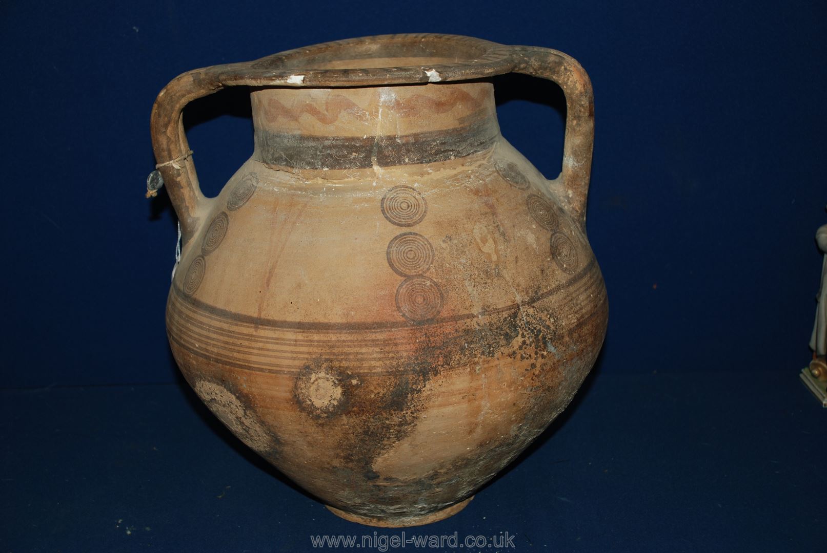 A huge and rare Cypro-Geometric amphora, c. 800 BC. Old repairs at the ...